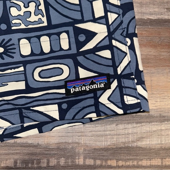 Patagonia Men's Baggies Longs 7" Shorts Swim Trunks New Visions New Navy Medium - Picture 3 of 5